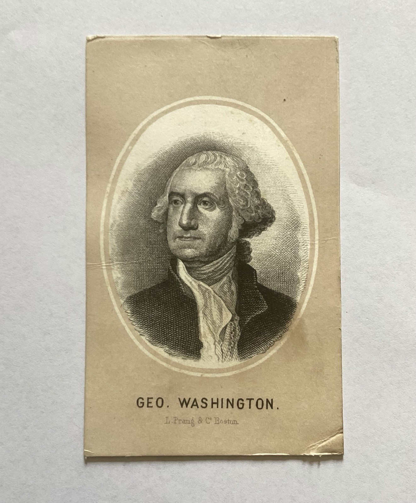 Extremely Rare Collectible 1869 L. Prang & Co. George Washington 1st Card