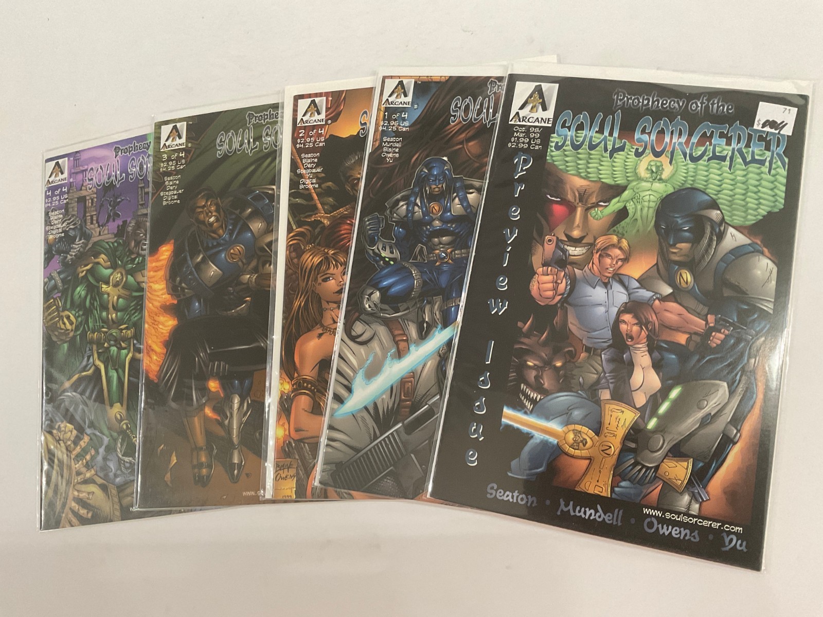 PROPHECY OF THE SOUL SEARCHER #1 2 3 4 & PREVIEW (ARCANE/01261619) FULL SET OF 5
