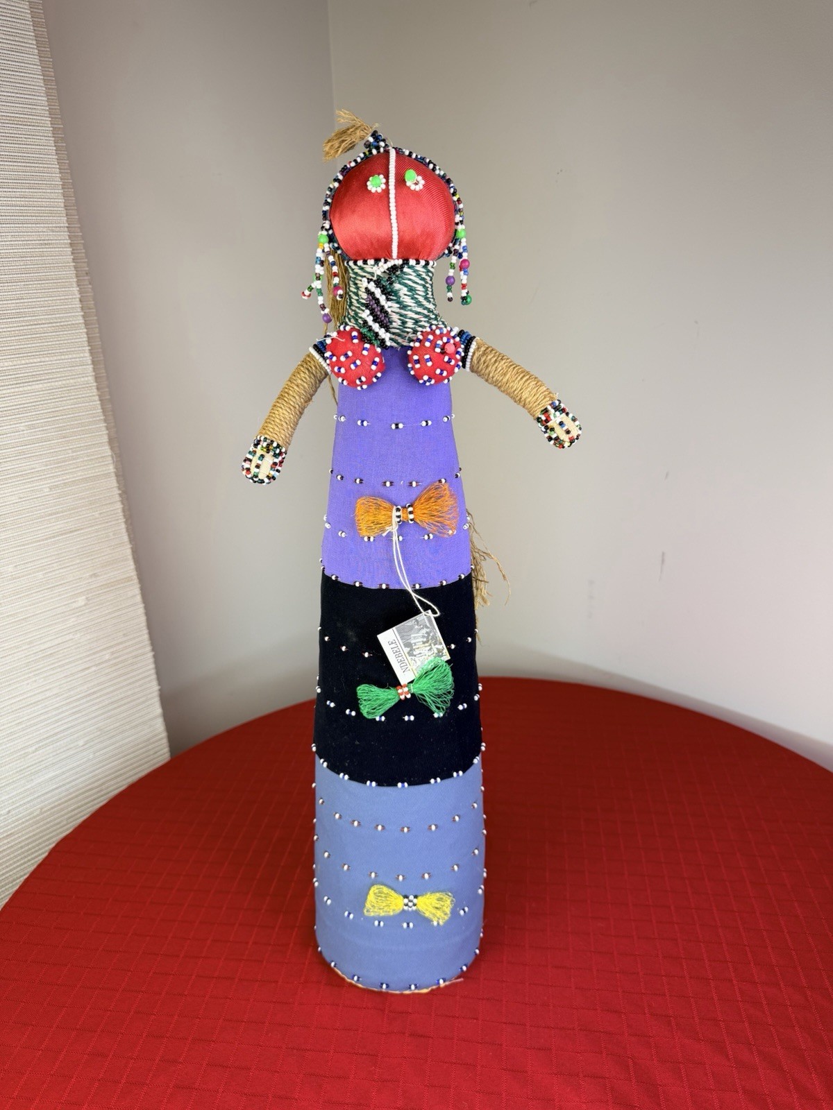 Vtg Ndebele Doll South Africa Beaded Tribal Folk Art Handmade Out Of Africa 24”