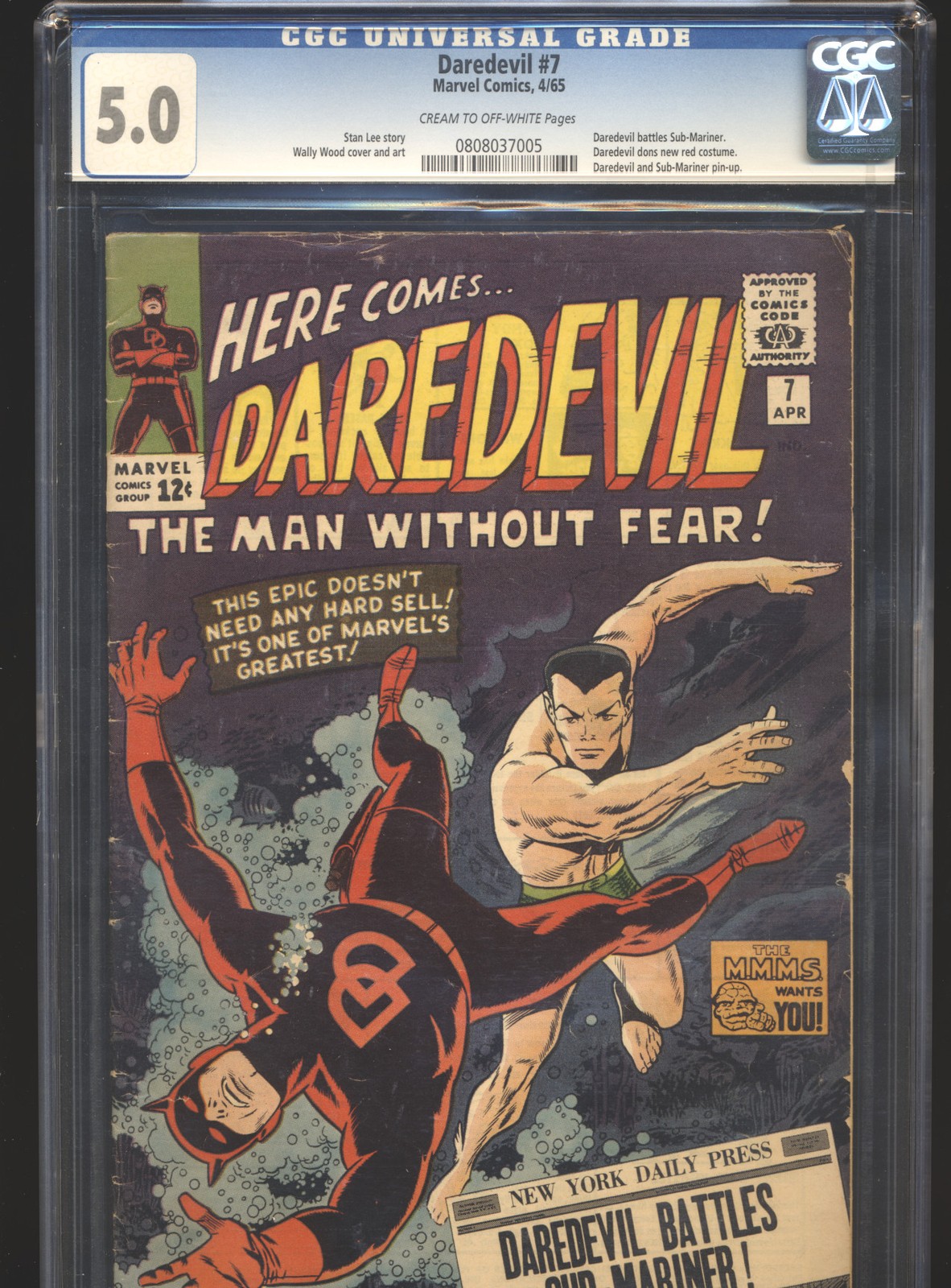 Daredevil #7 CGC 5.0 First Red Suit Daredevil