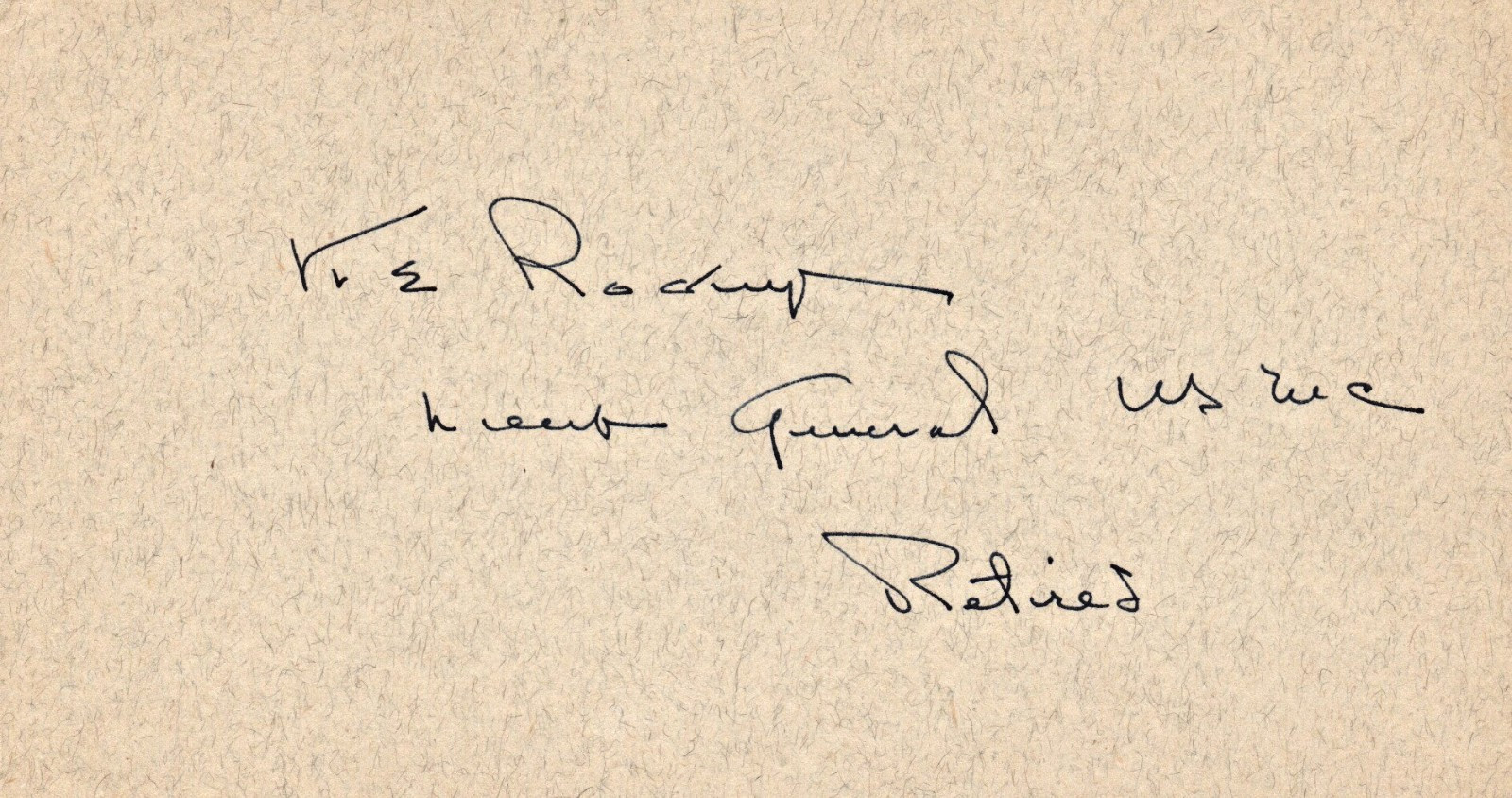 Lt. Gen. Keller E. Rockey – USMC – WWII Iwo Jima Corps Commander – Signed Card
