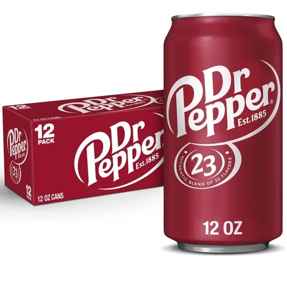 Dr Pepper Soda Pop, 12 fl oz, 12 Pack Cans - 