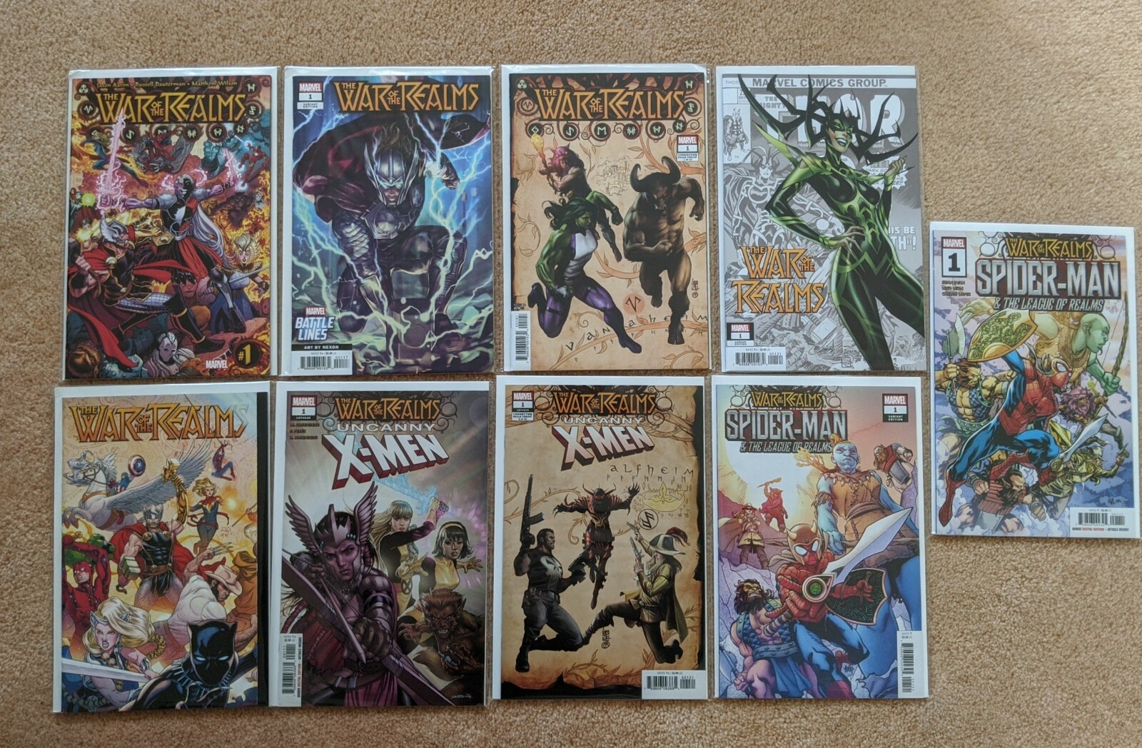 WAR OF THE REALMS 1 - LOT OF 9 issue #1 Variants, Campbell, Camuncoli, Dauterman
