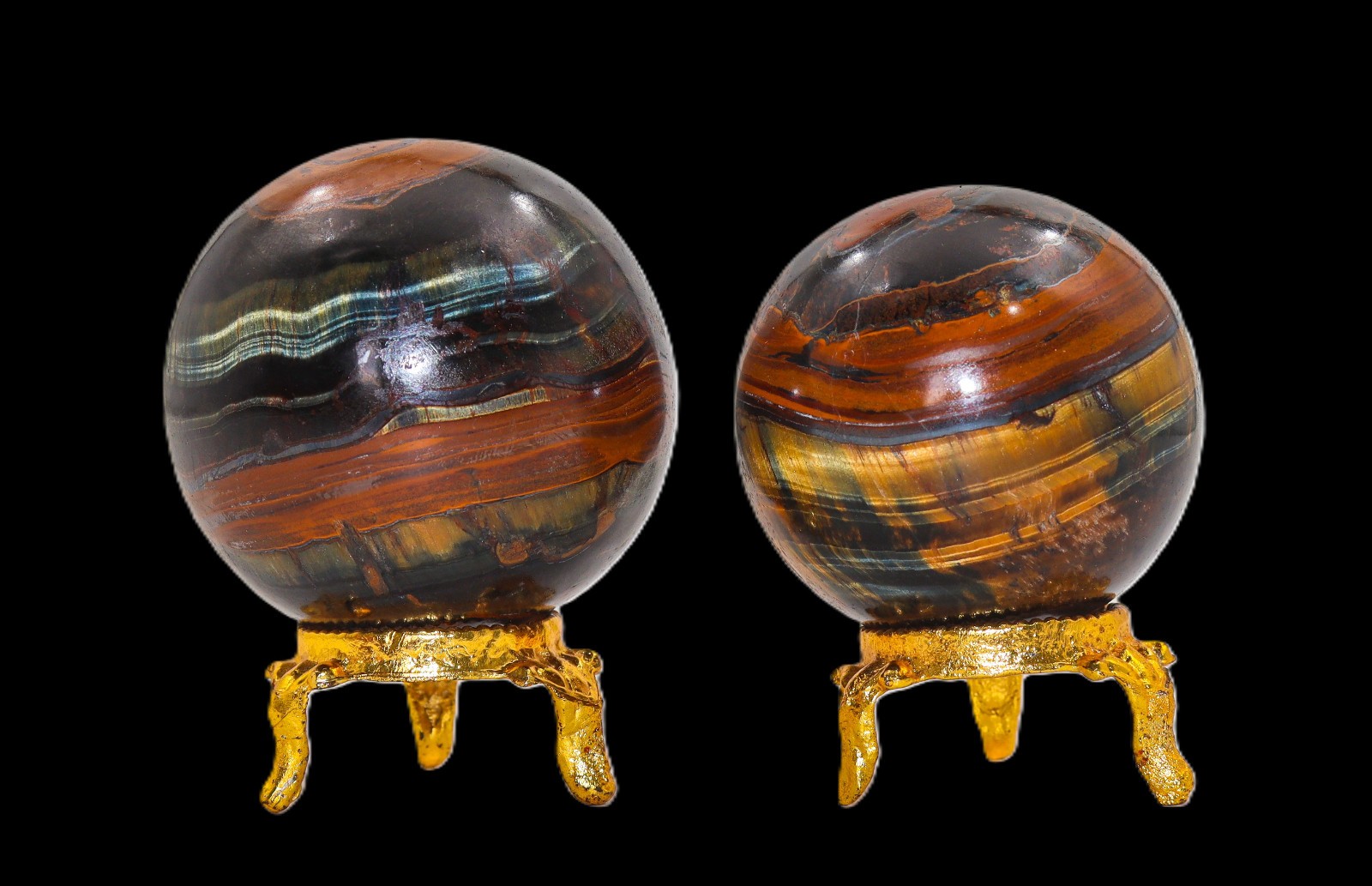Set of Hawk's Eye Stones Blue Tiger Eye Crystal Set Protection & Focus Healing