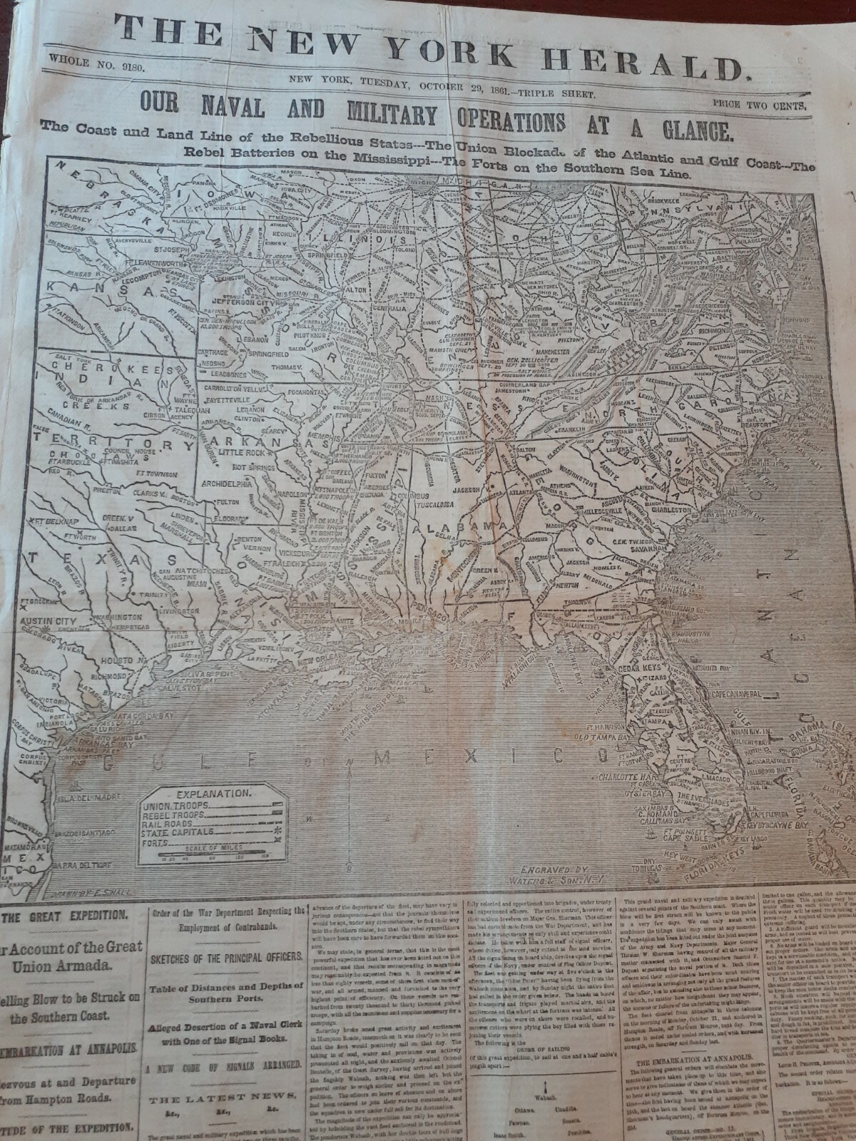 Civil War Newspapers- BALL'S BLUFF, OUR NAVAL AND MILITARY OPERATIONS, BLOCKADE