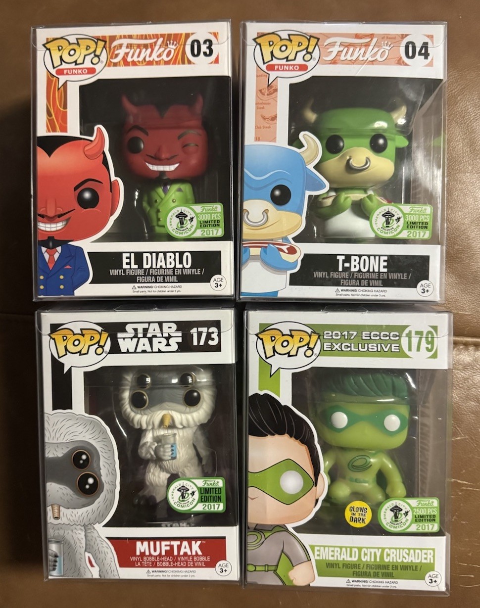 Funko ECCC 2017 Exclusive Lot El Diablo T-Bone Muftak Crusader GITD