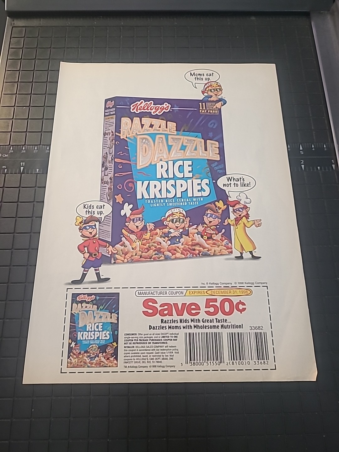 Razzle Dazzle Rice Krispies 1990s 8X11 Print Ad Vintage 