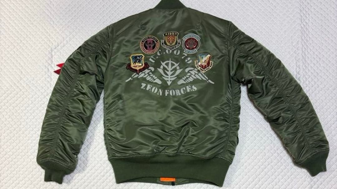 STRICT-G Alpha MA-1 Mobile Suit Gundam Zeon Model Flight Jacket L with Patch