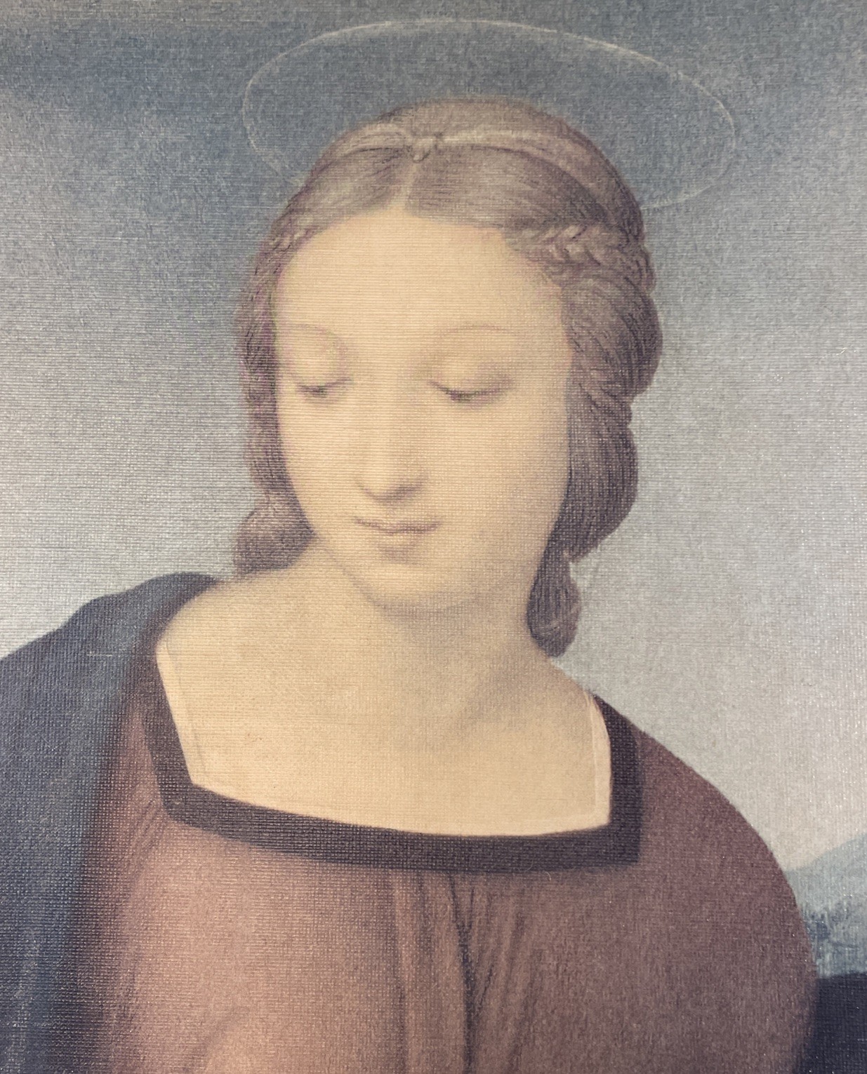 Vintage Raphael Madonna del Cardellino Textured Board Print Framed 24x20