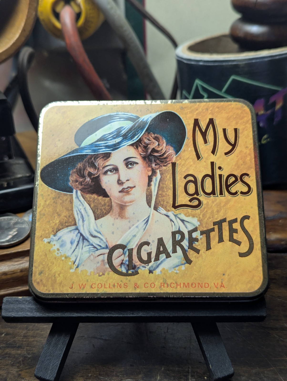 My Ladies Cigarettes Tin JW Collins & Co. Richmond VA Vintage (UK Made) 1920/30s
