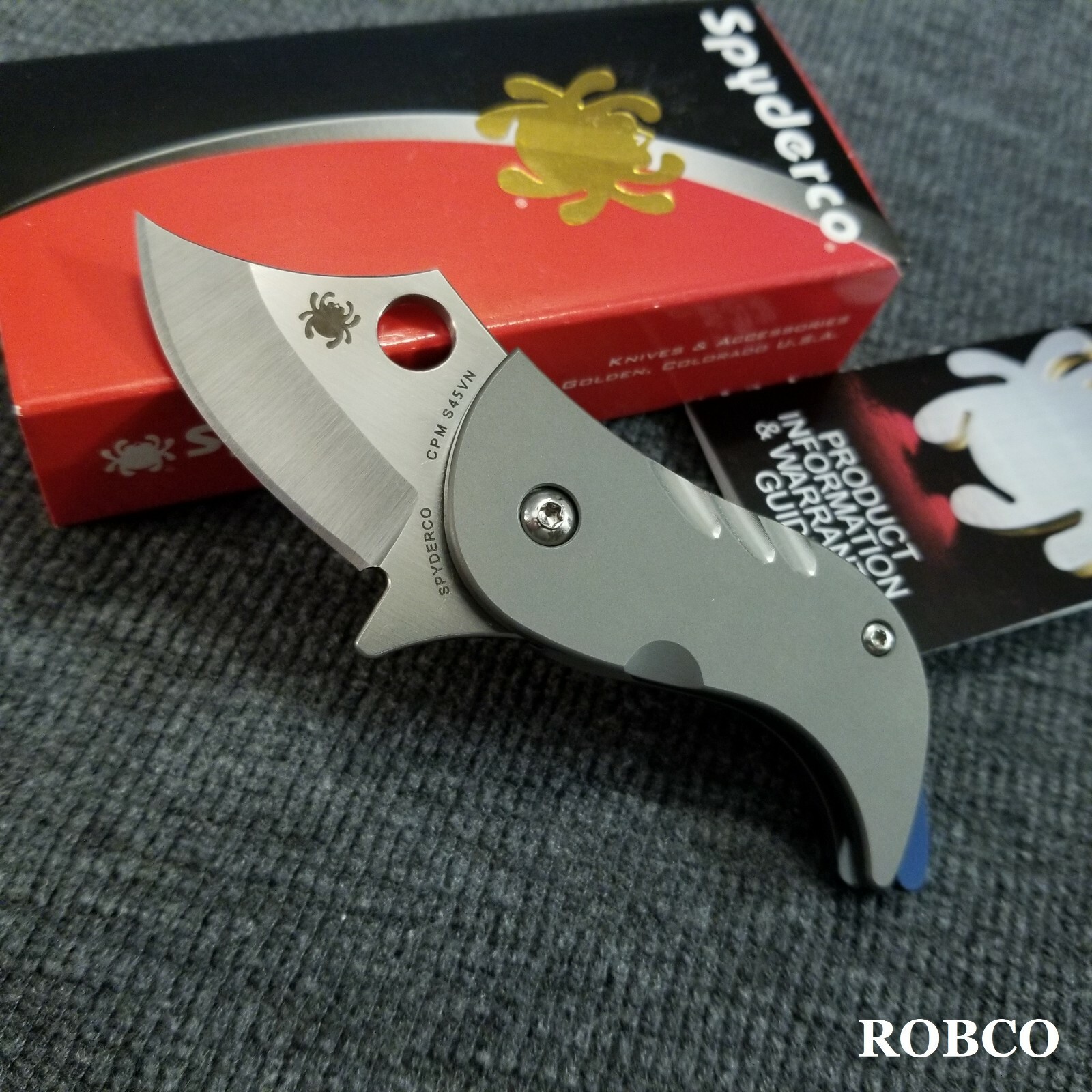 Spyderco Pochi Kazuyuki Sakurai CPM-S45VN Blade Titanium Handles C256TIP