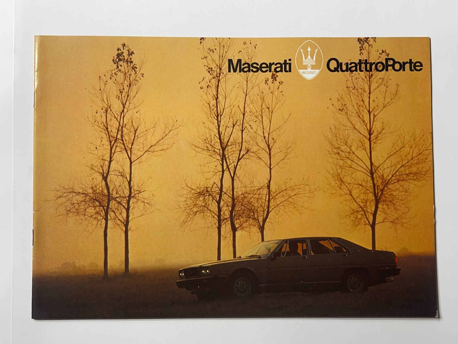 Original 1970s Maserati QuattroPorte Car Sales Brochure (9 Color Pages)