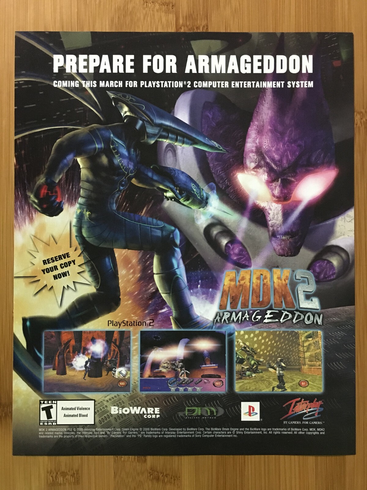 MDK 2: Armageddon PS2 2000 Vintage Print Ad/Poster Official Bioware Promo Art