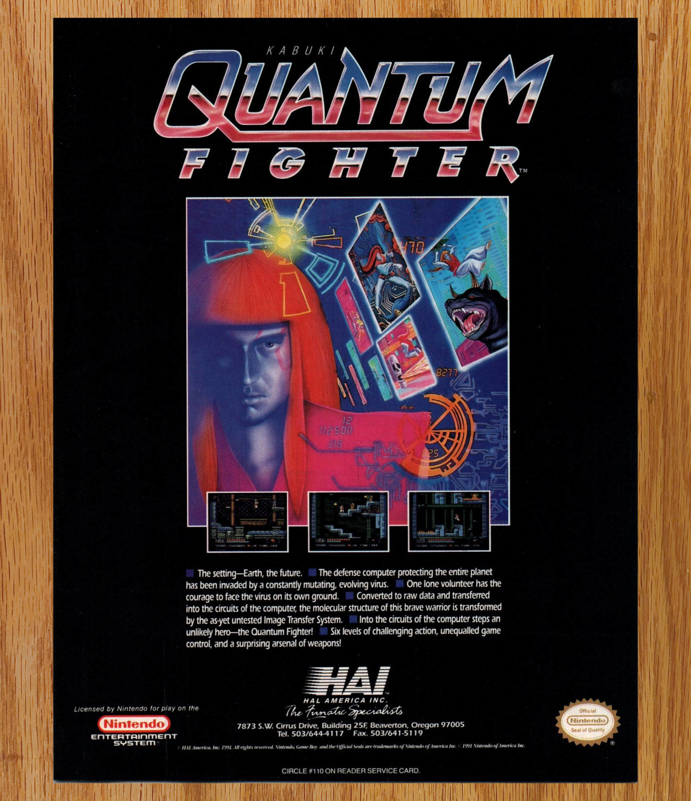 Kabuki Quantum Fighter Hai Fighting - Video Game Print Ads Poster Promo Art 1991