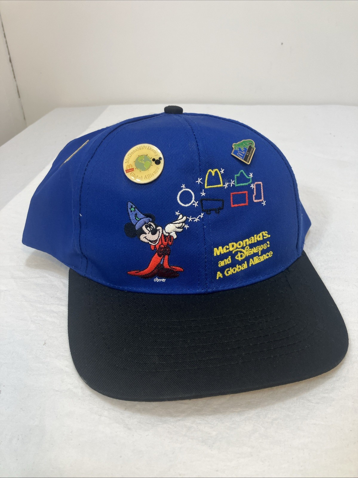 McDonald's Disney's 1998 Global Alliance Convention Hat All Six Pins. New W Tag