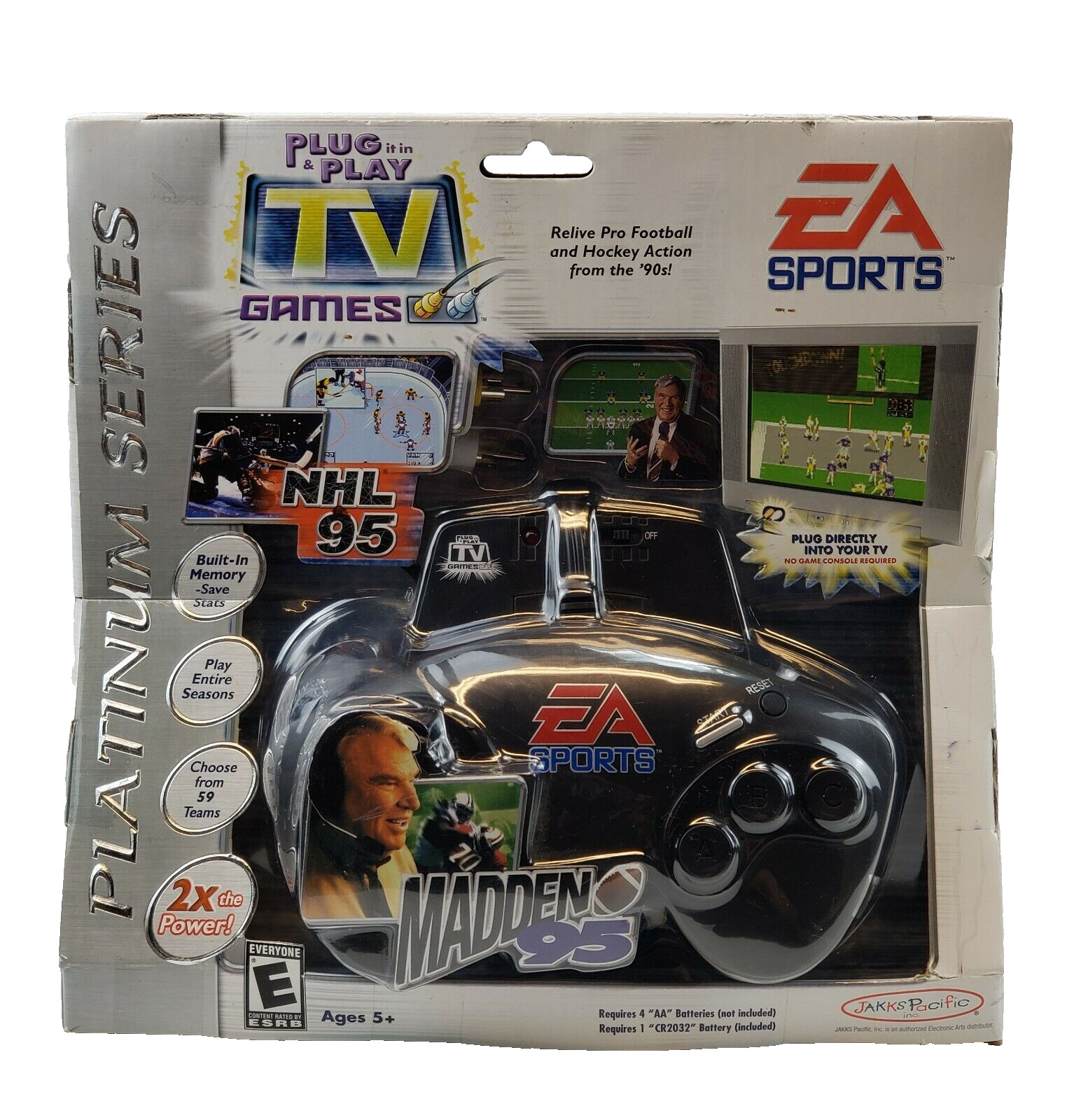 EA Sports Madden 95 & NHL 95 Plug & Play TV Game - Jakks Pacific 2004 Retro