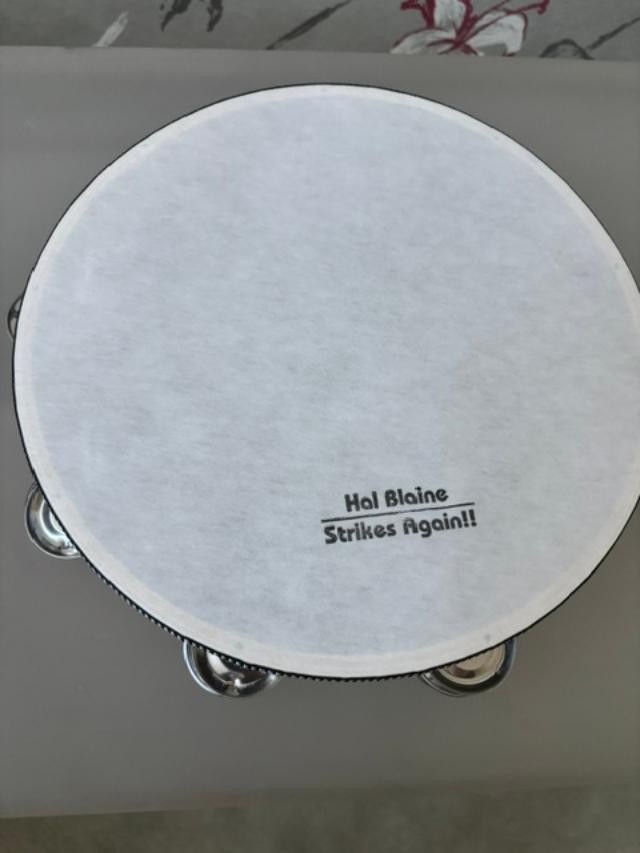 RARE HAL BLAINE personally stamped tambourine by him 10