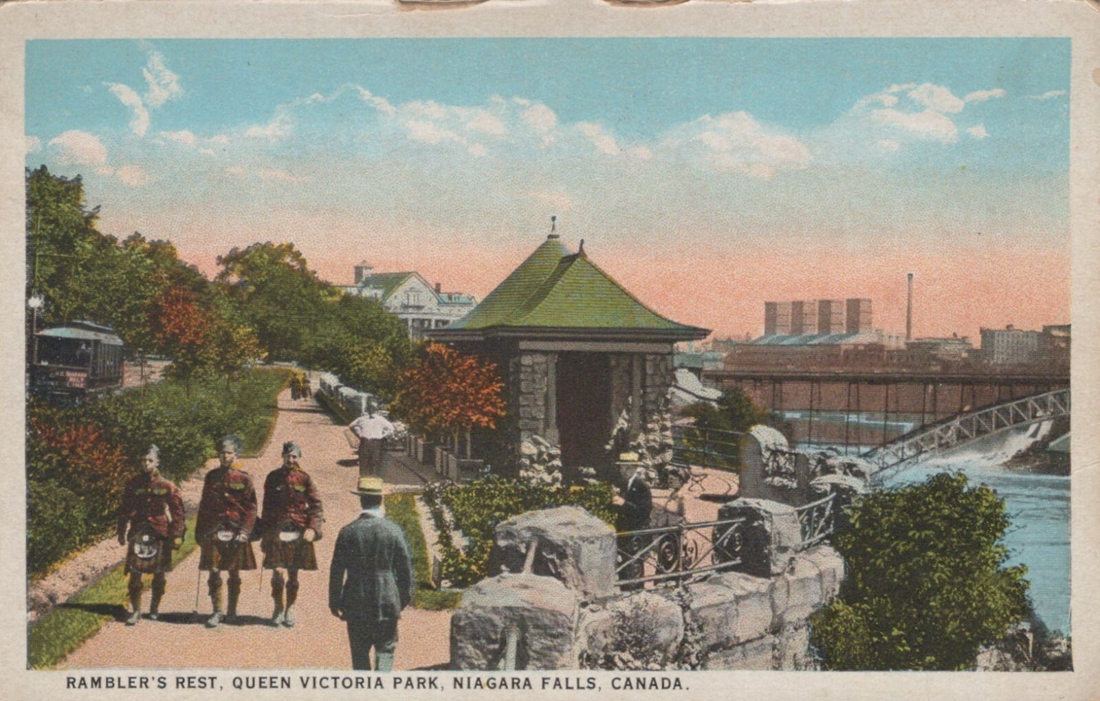 Ramblers Rest Victoria Park Niagara Falls Canada Vintage White Border Post Card