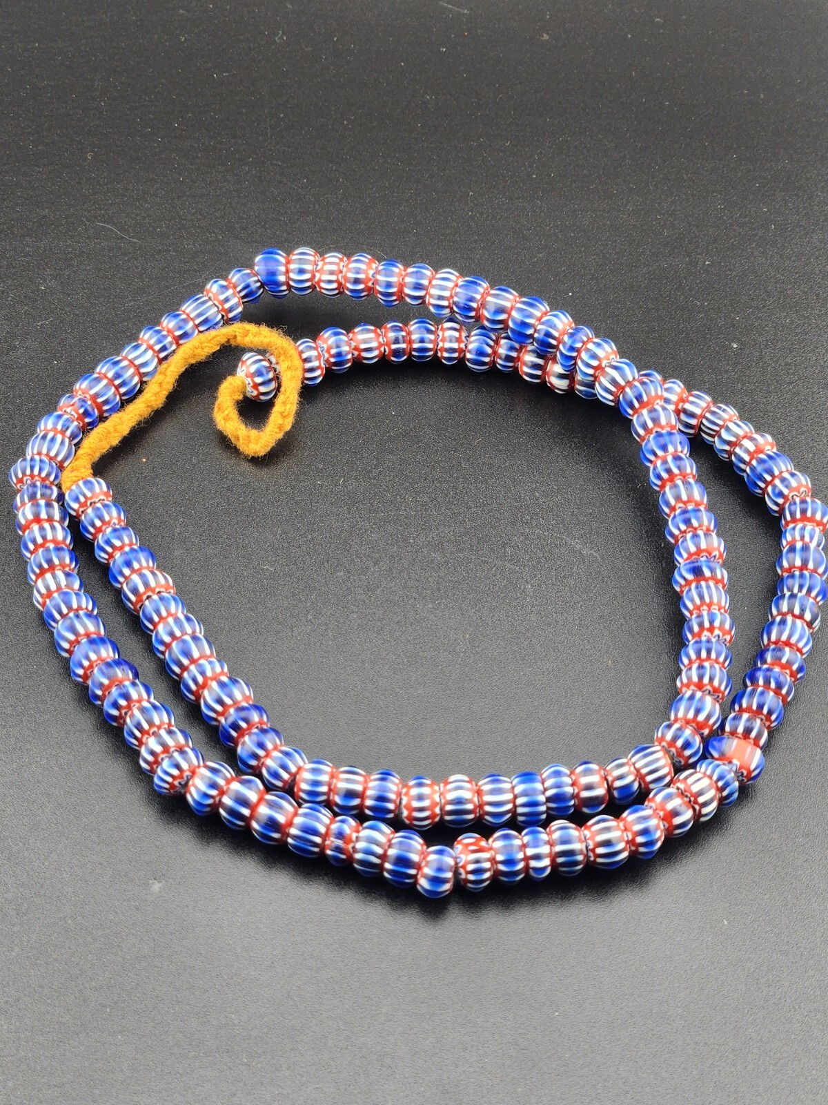 Vintage venetian chevron trade beads 6mm long strand