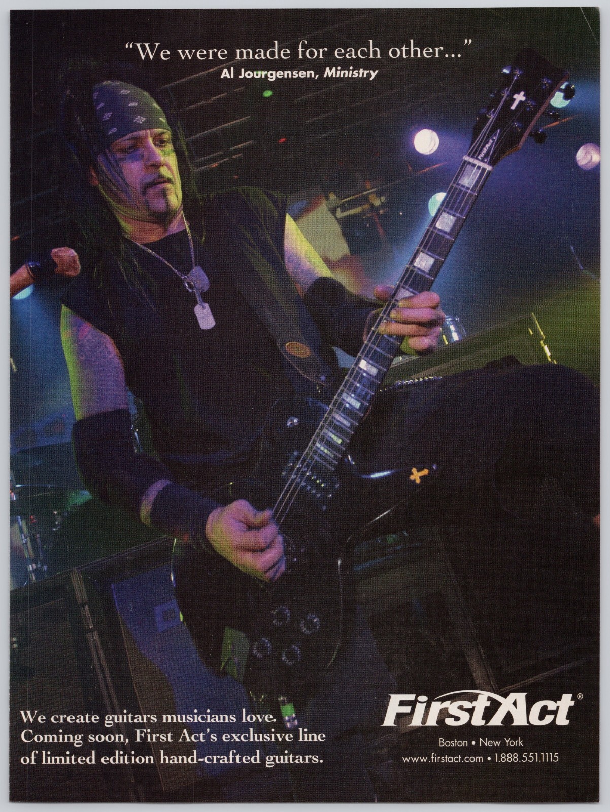 2005 FIRST ACT Electric Guitars AL JOURGENSEN of Ministry Vintage Print Ad