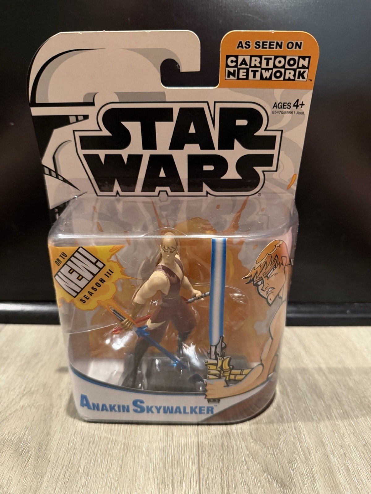 New STAR WARS Anakin Skywalker Cartoon Network Clone Wars III Figure Hasbro 2005