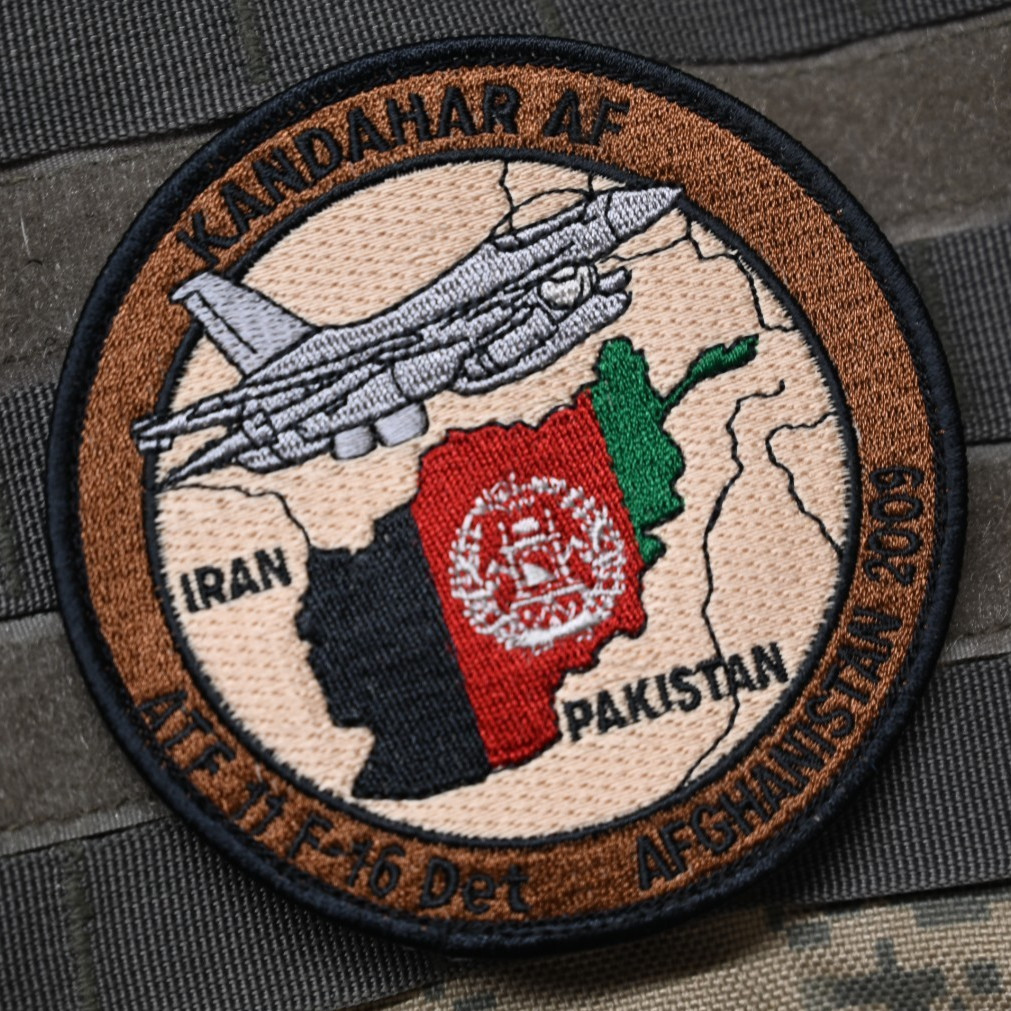KANDAHAR AF F-16 vêlkrö PATCH: NATO AIR TASK FORCE ATF 11 DET. AFGHANISTAN 2009