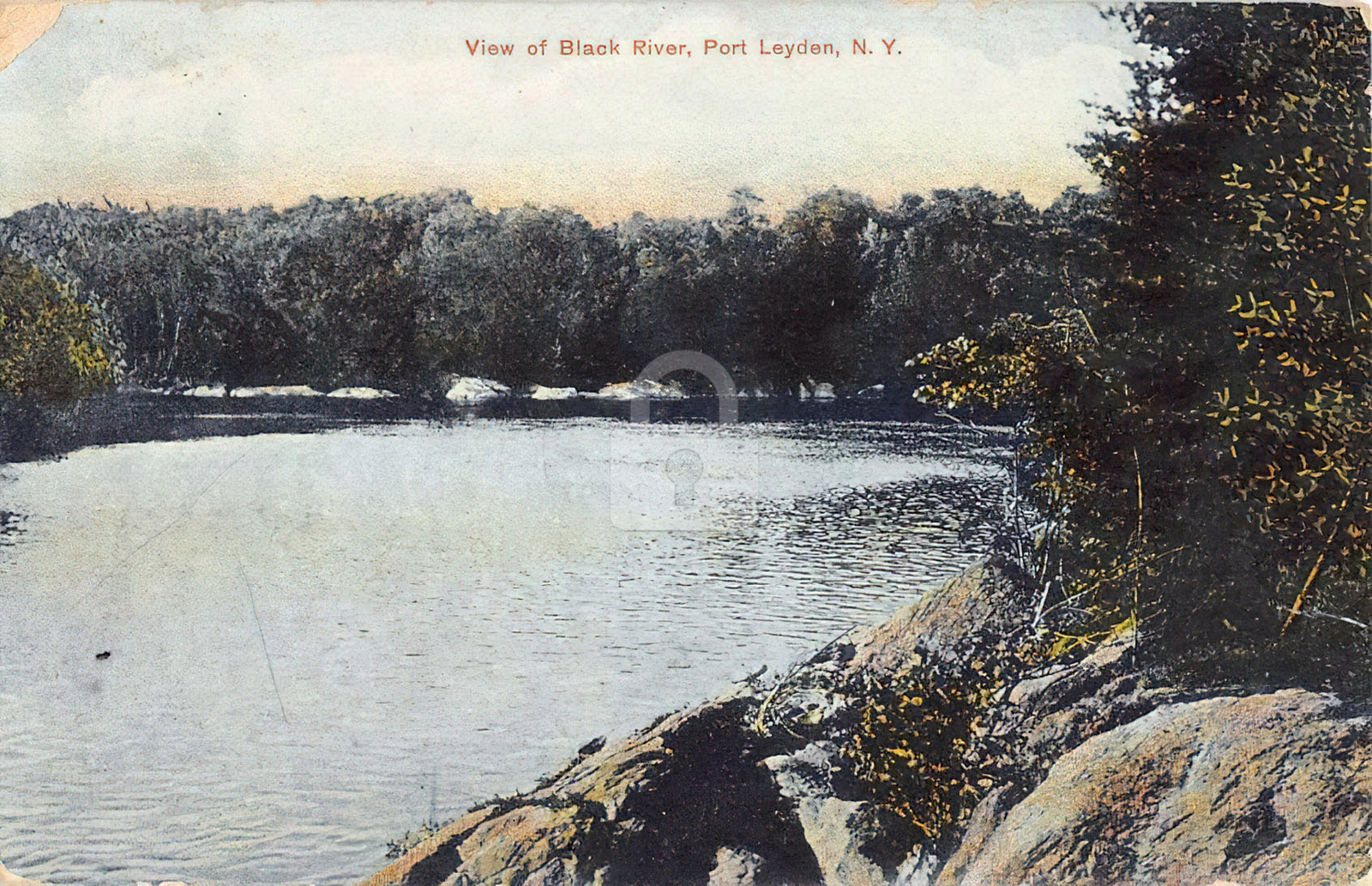 Port Leyden New York Black River Waterfront Scenic View Postcard Copy
