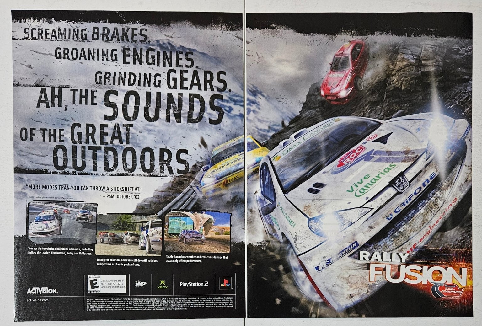 Rally Fusion Video Game Vintage 2-Page Print Ad PS2 Xbox Activision 2003