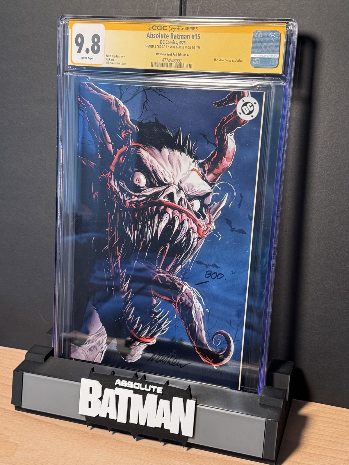 Absolute Batman #15 CGC SS 9.8 Mike Mayhew Signed BOO Spot Foil A Top Pop Joker