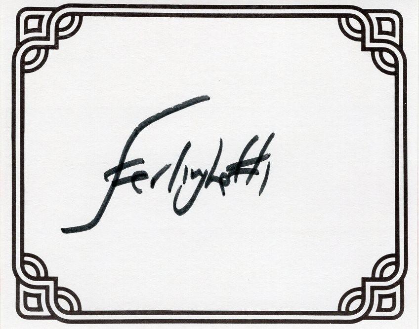 Lawrence Ferlinghetti Author Beat Poet Publisher Rare Signed Autograph Bookplate