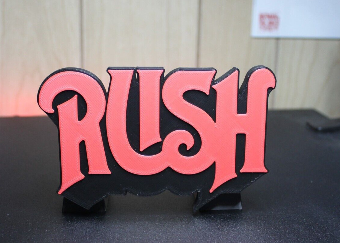 Rush 3D printed Logo Sign Wall Desk Shelf Art