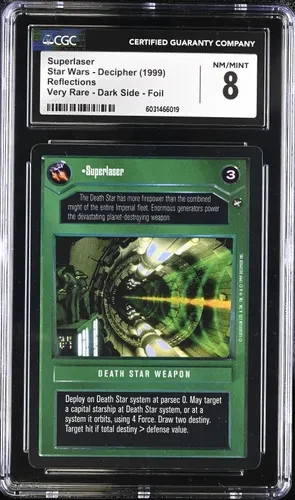 FOIL *Superlaser* Reflections CGC 8 NM/Mint Star Wars CCG w/ Stand RARE