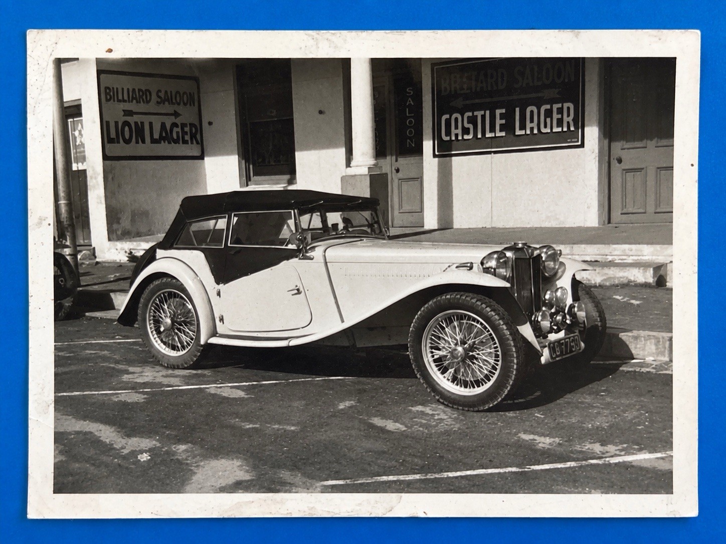 Vintage 1950s Snapshot MG TC TA TB Midget Roadster Sports Car Wire Wheels