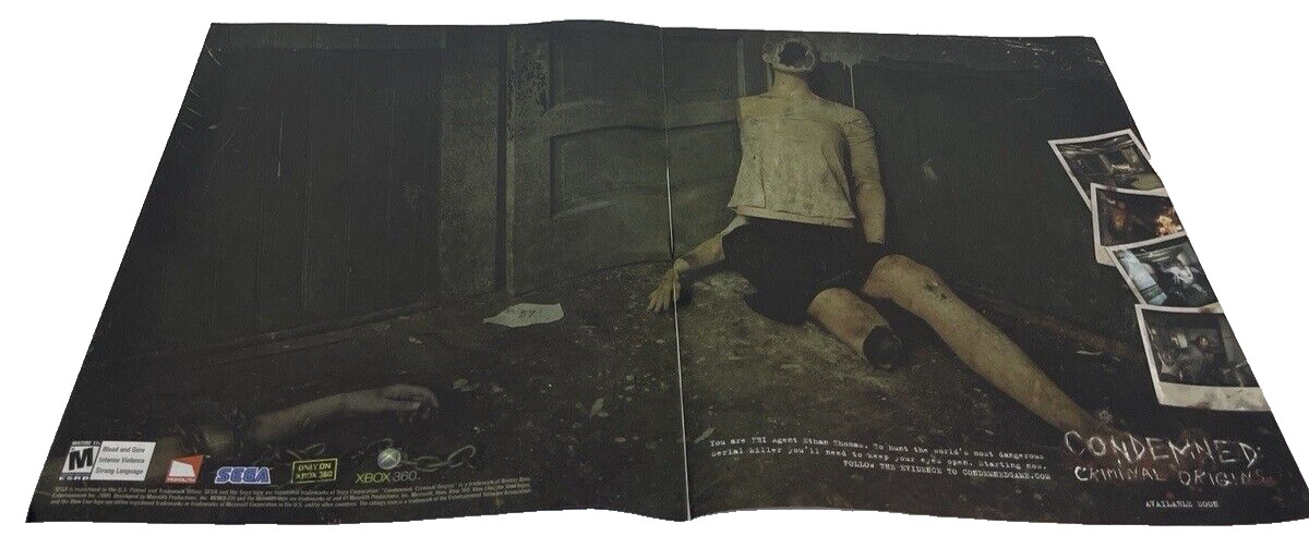 Condemned Criminal Origins 2-Page Xbox 360 Print Ad Poster Horror Game Art
