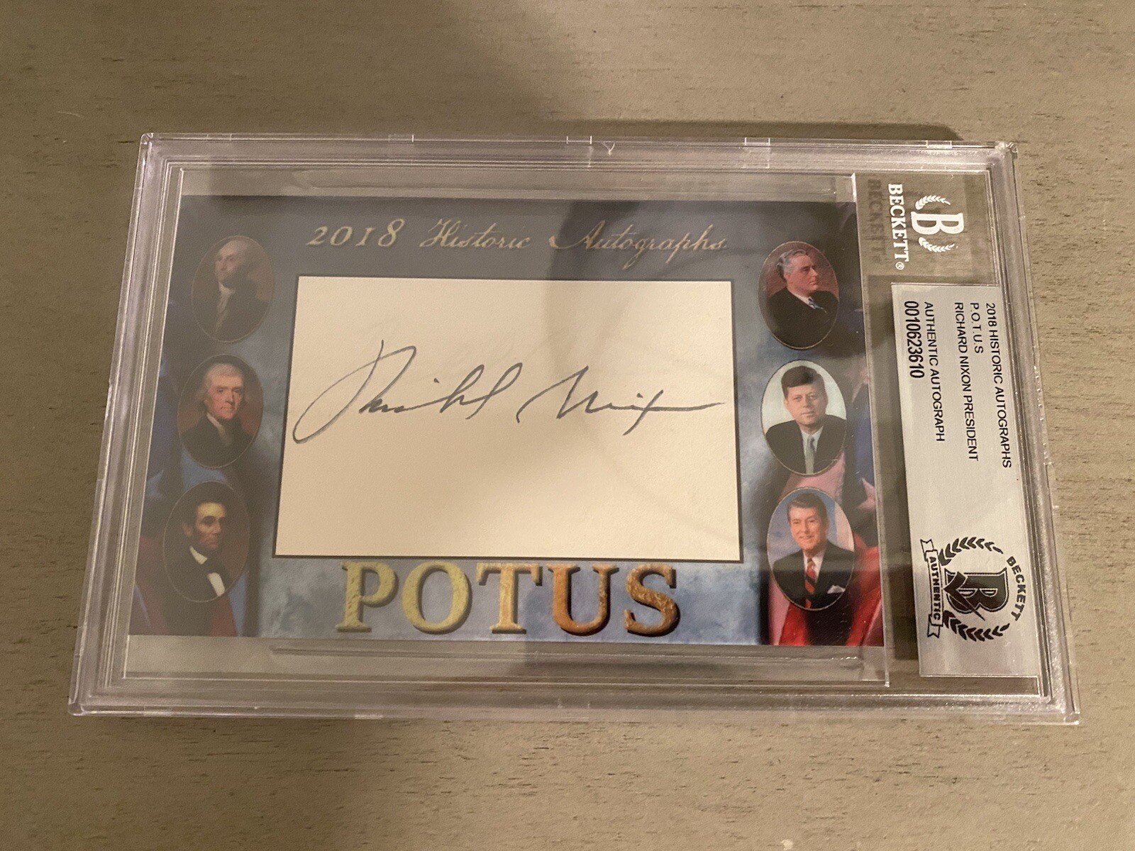 2018 POTUS Historic Autographs Richard Nixon Cut Beckett Authenticated BGS