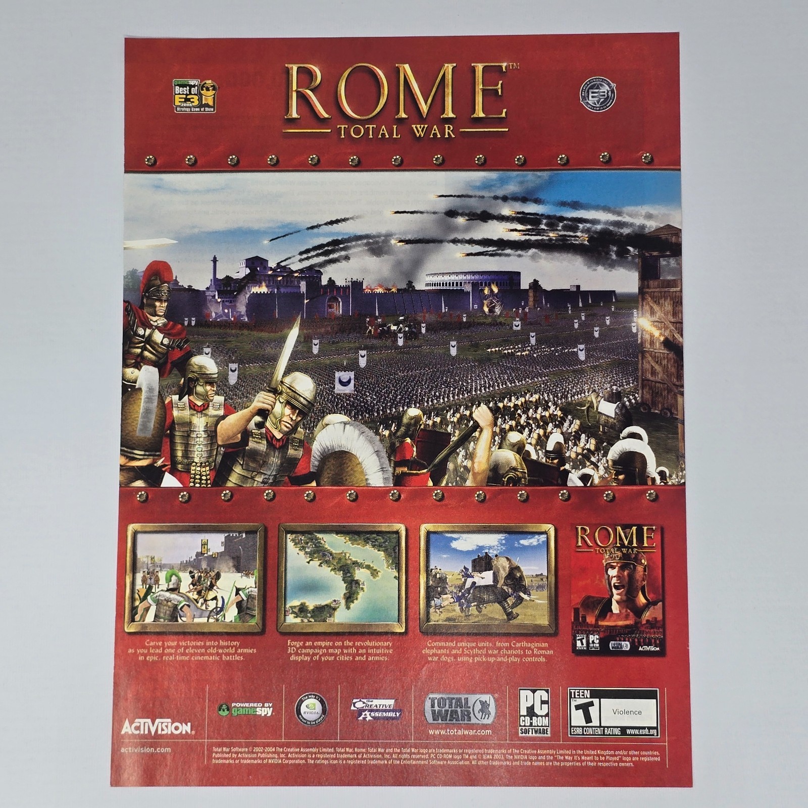 Rome Total War PC Battle Screens Print Ad/Poster Promo Art