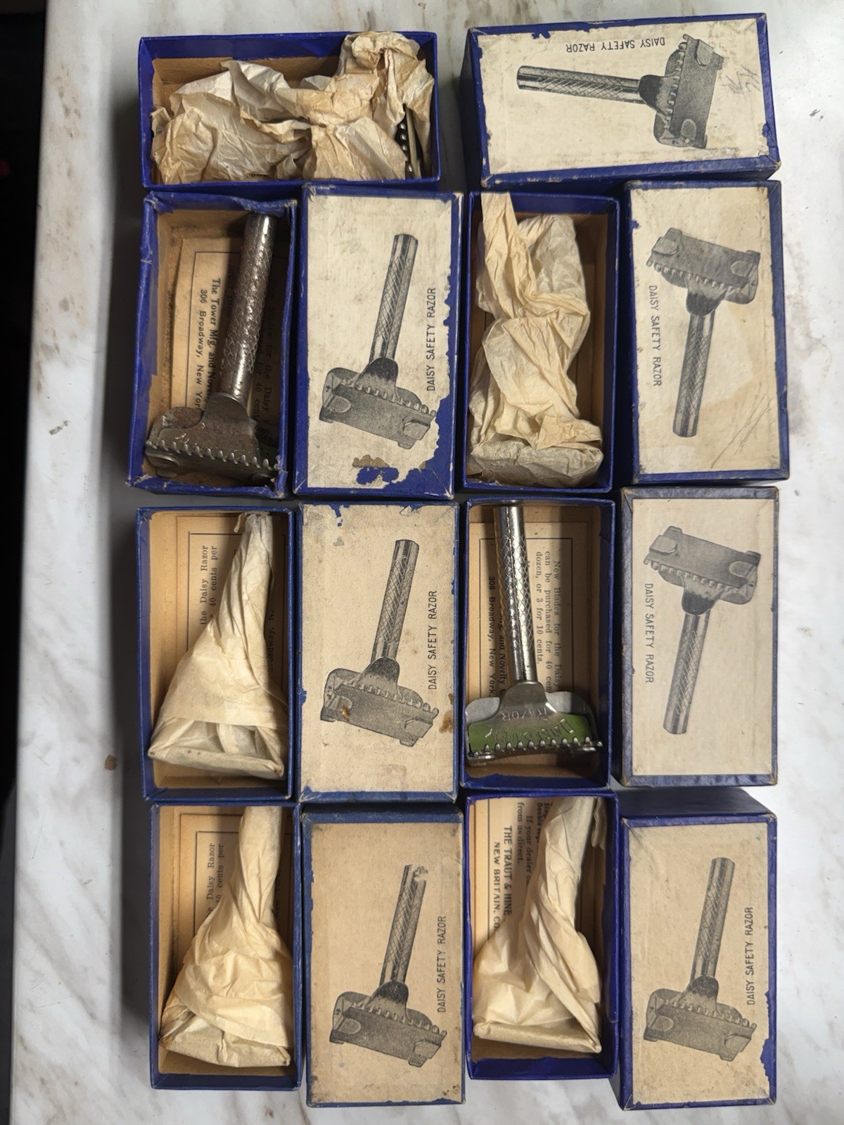 New Old Stock Lot Of 7 DAISY SAFETY RAZOR Pat 1911