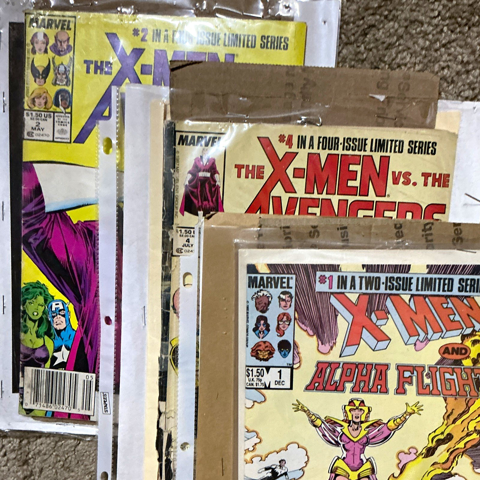 X-Men vs The Avengers Comic Lot 1987 Marvel Miniseries Issues 1 2 4