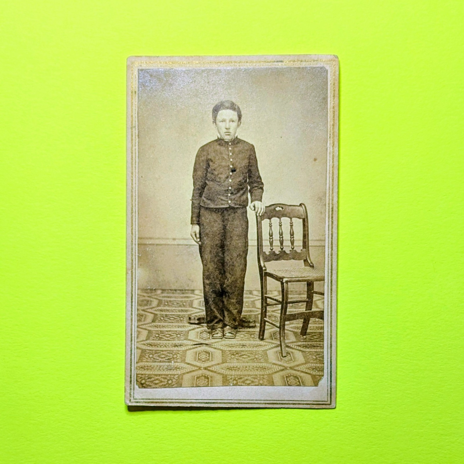Civil War CDV Rare Union Cadet w/ Proprietary First Issue Stamp 1864 1865 1866