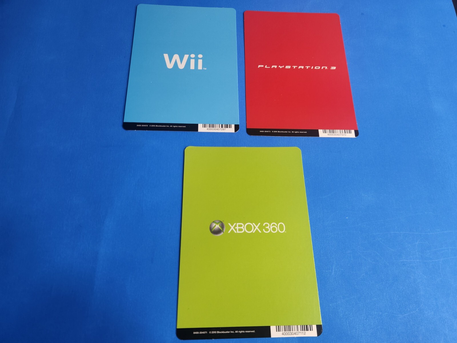 BLOCKBUSTER MOVIE BACKER CARDS Wii PLAYSTATION 2 AND XBOX NO GAMES