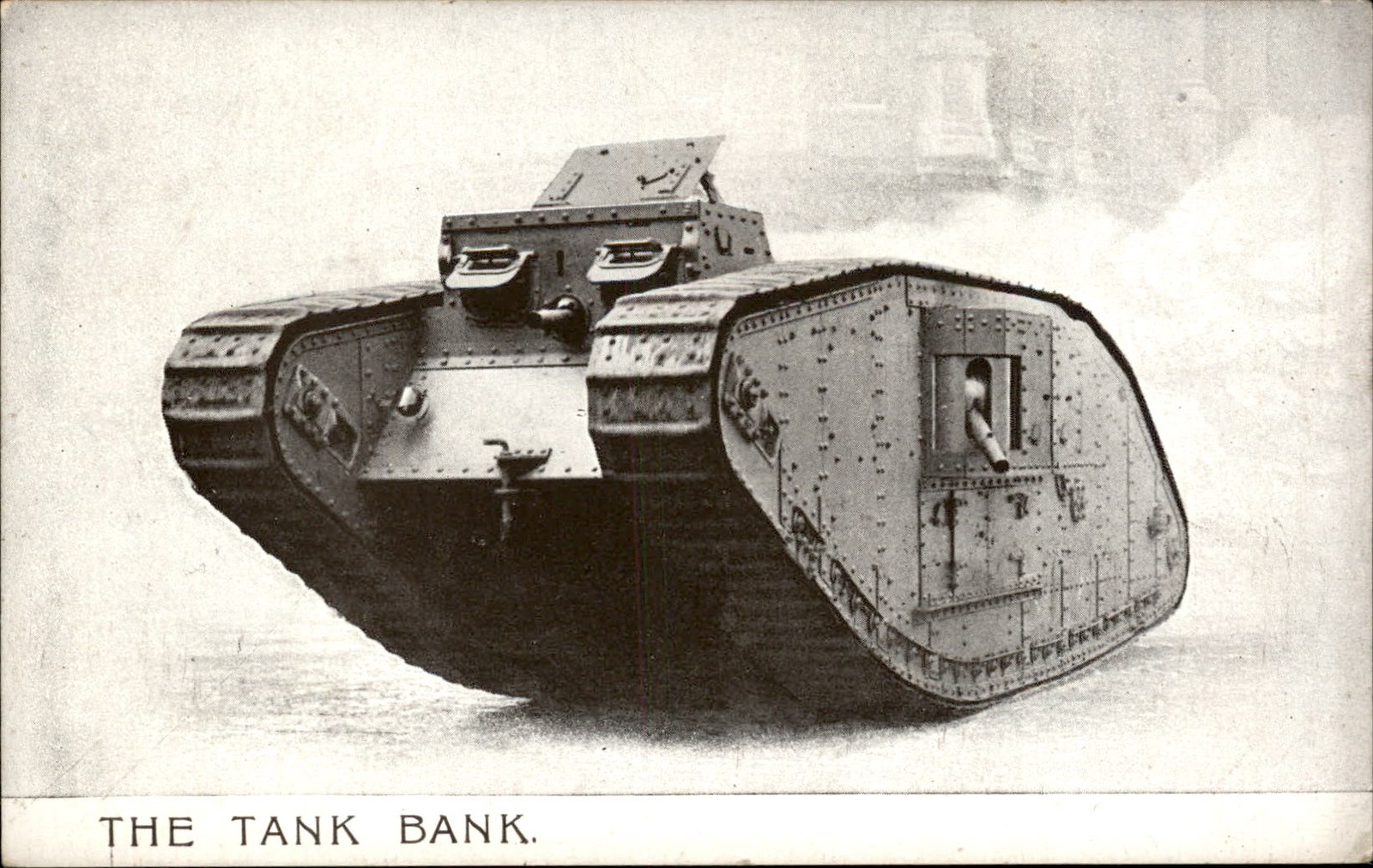 Tank Bank WWI Propaganda Sanbride c1910s Vintage Postcard