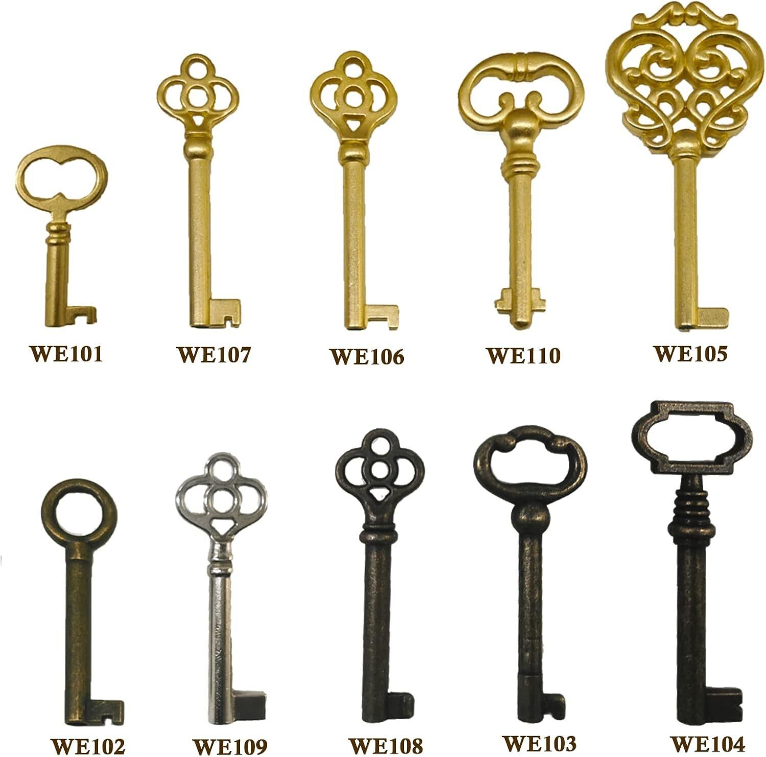 10PACK Universal Skeleton Keys Replacement for Vintage Antique Furniture .