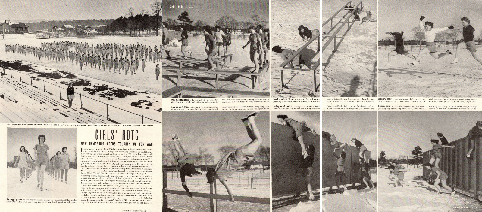 1942 WW2 article GIRL'S ROTC , New Hampshire Coeds toughen up for war 051919