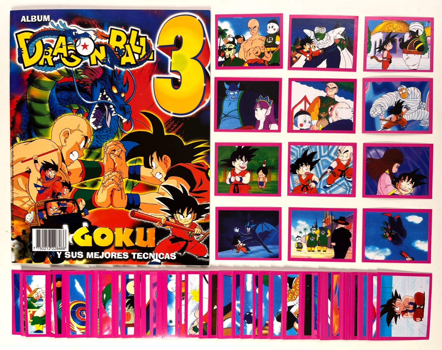 ALBUM DRAGON BALL 3 Navarrete Reedition + Full Set 204/204 Stickers PERU 2022