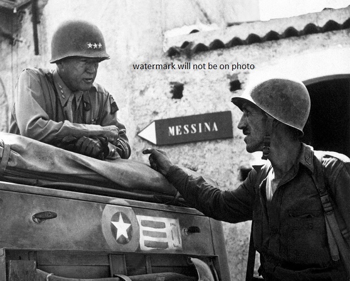 Lt. Gen. George S. Patton talking with soldier 8