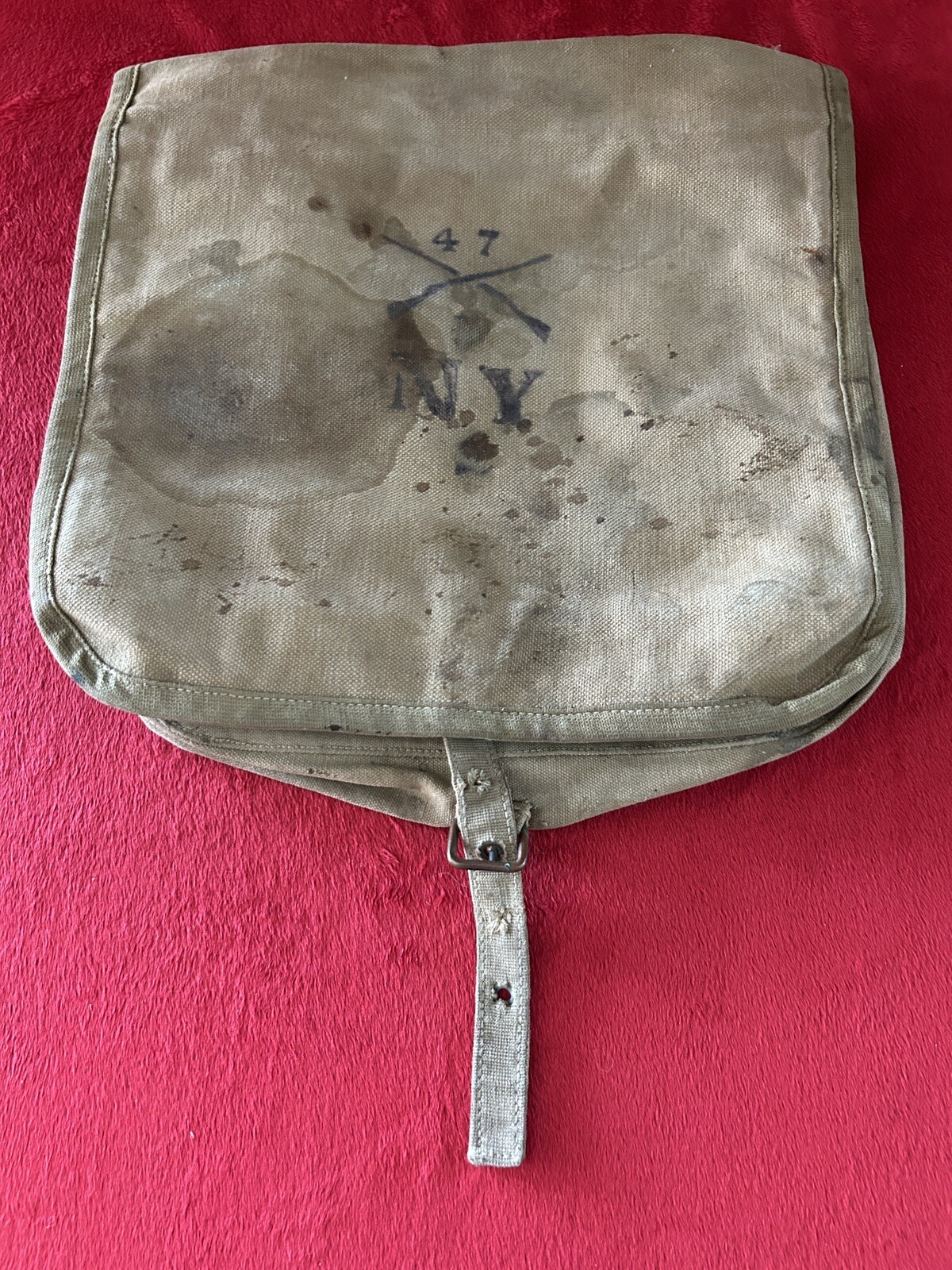 Original Spanish-American War US M1878 Haversack Unit Marked Infantry New York