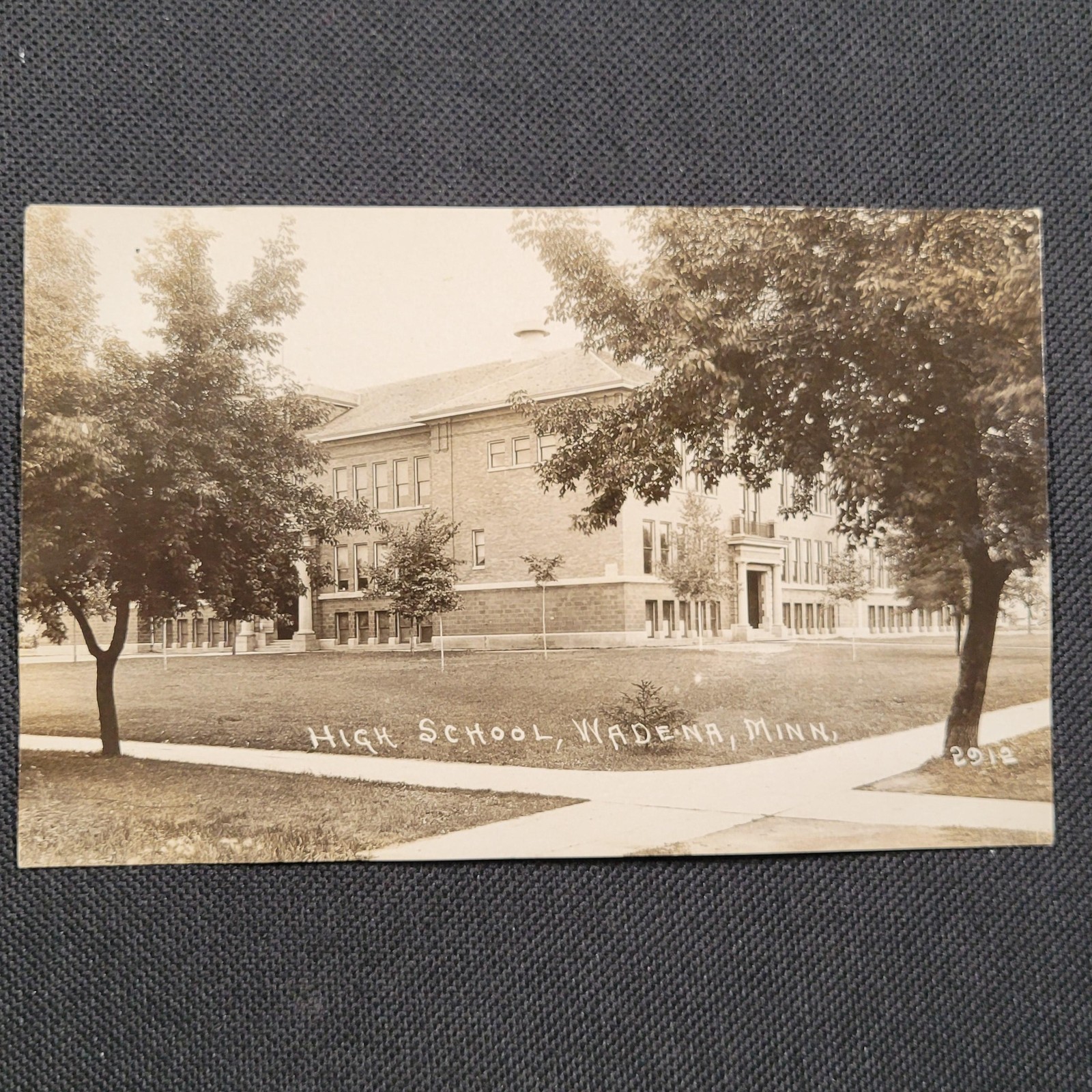 Vintage High School Wadena Minnesota Photo Postcard Defender RPPC 1910s MN Lily
