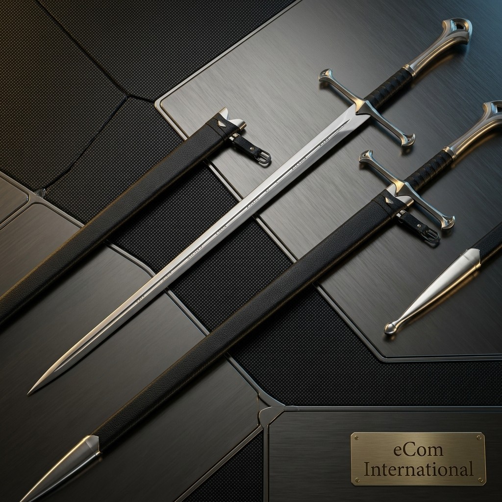 Premium Hand Forged Fantasy Longsword Full Tang Carbon Steel w/ Scabbard