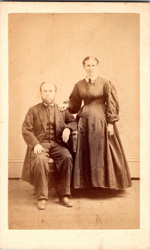 Older Civil War Era Couple, c1860s CDV Photo, #5016