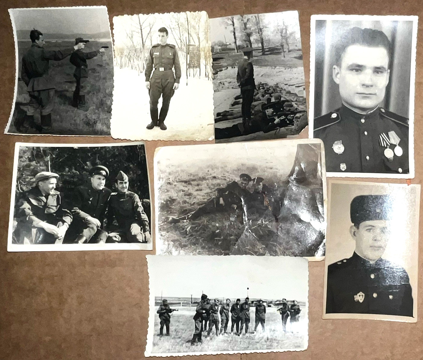 Lot of 8 Original Soviet Russian \'50s-\'60s Period Military Soldier\'s Photographs